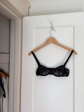 CUUP Sheer Black Underwire Balconette Bra - Women Intimates